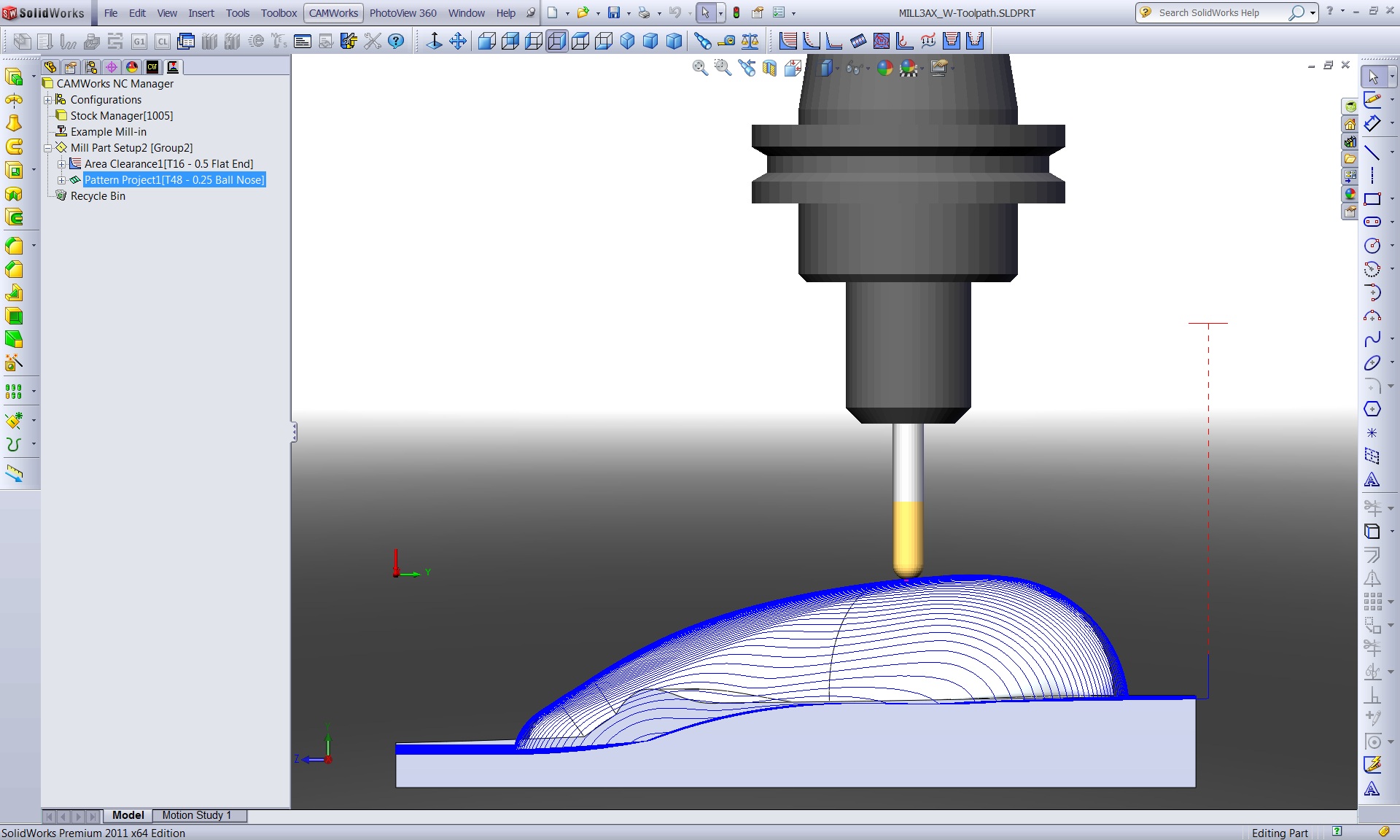 Milling 3 Axis with Toolpath